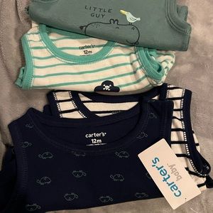 Carters baby boy 12 month tank tops onesies.
